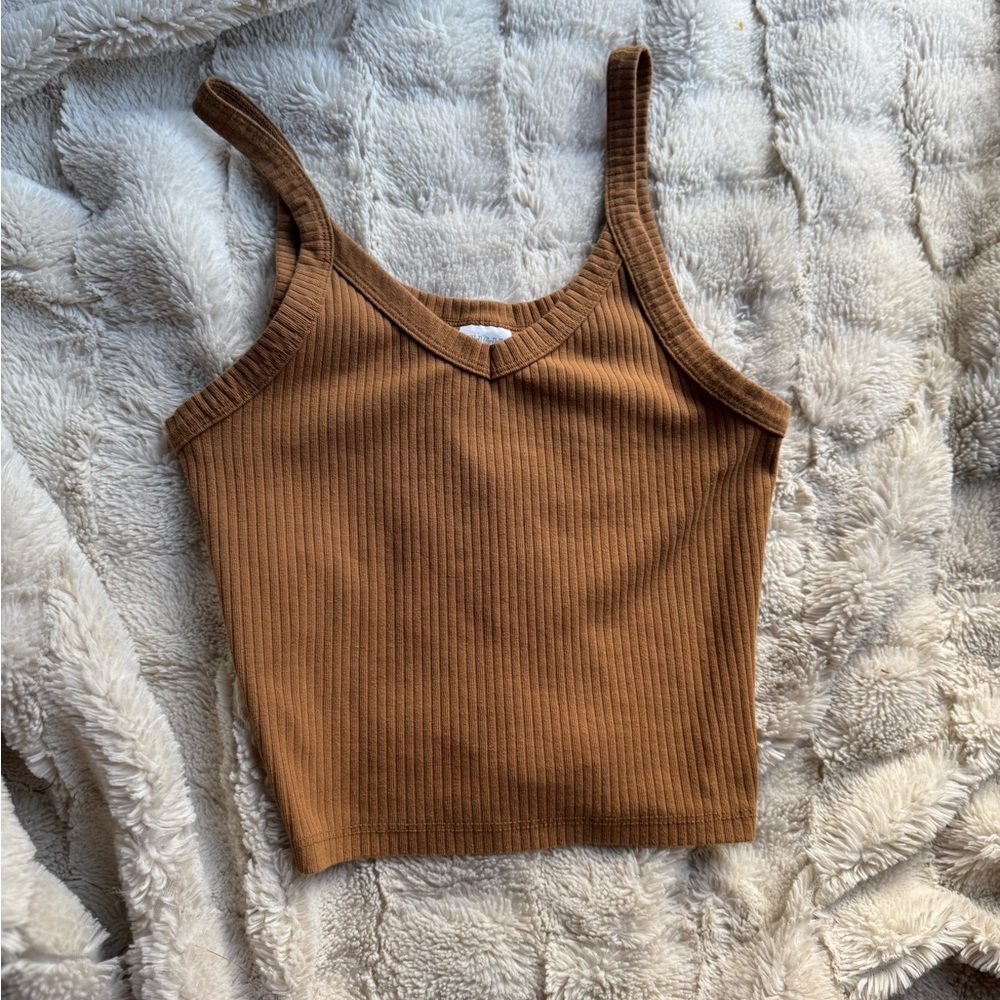 Wild Fable Camel Ribbed Tank Top